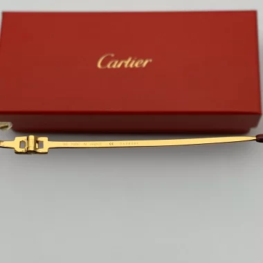 Gọng Kính Cartier CT00690 Au 750 Mạ Vàng Titan Chuôi Gọng Đỏ