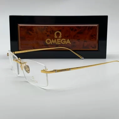 Gọng Kính Omega 511611 Mạ Vàng 18K Gold Titan Khoan 3 Mảnh Fullbox