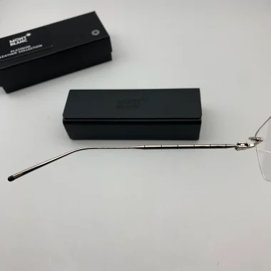 Gọng kính Montblanc vàng trắng titanium đốt trúc C fullbox