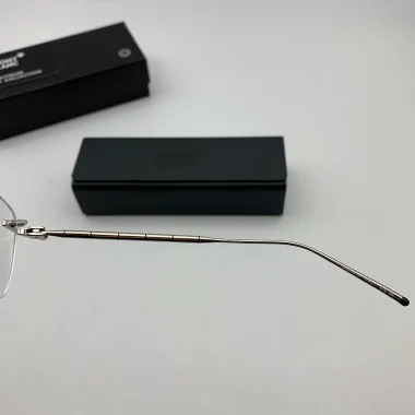 Gọng kính Montblanc vàng trắng titanium đốt trúc C fullbox