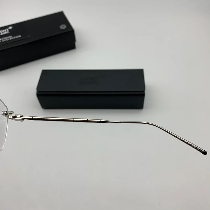 Gọng kính Montblanc vàng trắng titanium đốt trúc C fullbox