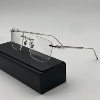 Gọng kính Montblanc vàng trắng titanium đốt trúc C fullbox