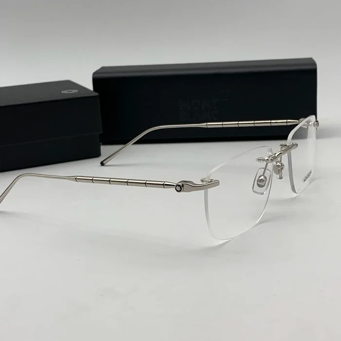 Gọng kính Montblanc vàng trắng titanium đốt trúc C fullbox